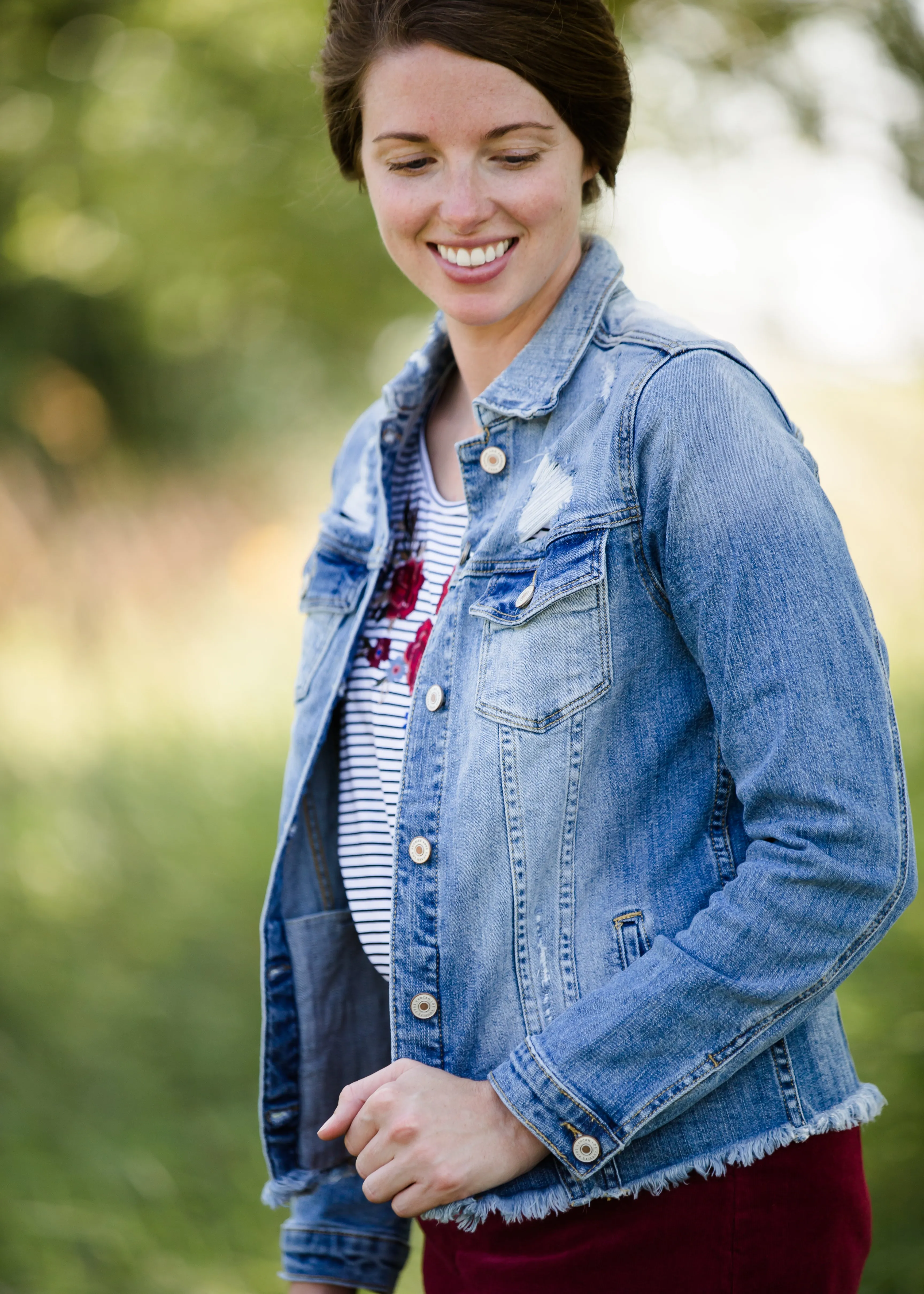 Raw Hem Denim Jean Jacket