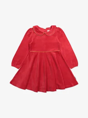 Red Velour Kids Dress