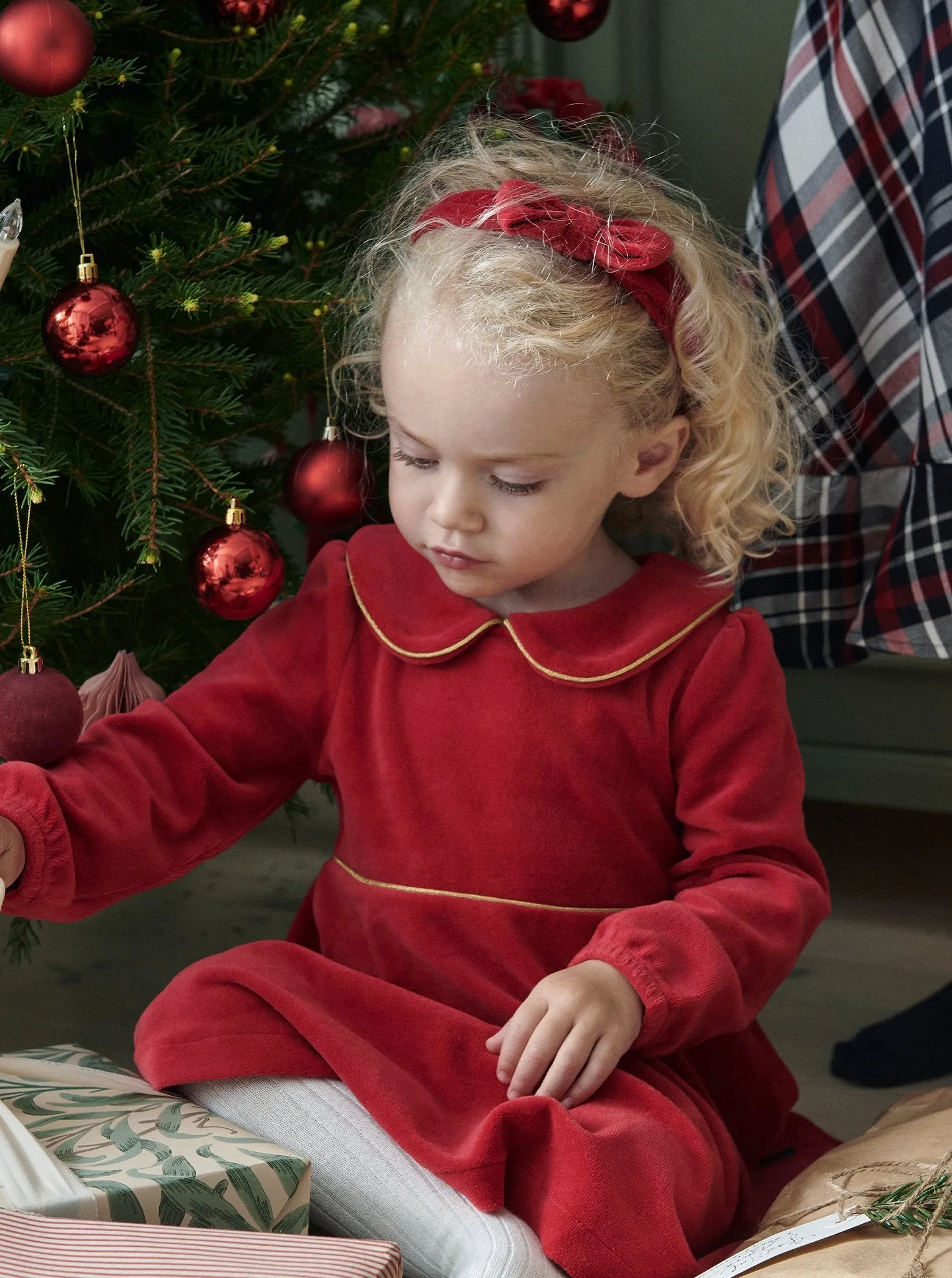 Red Velour Kids Dress