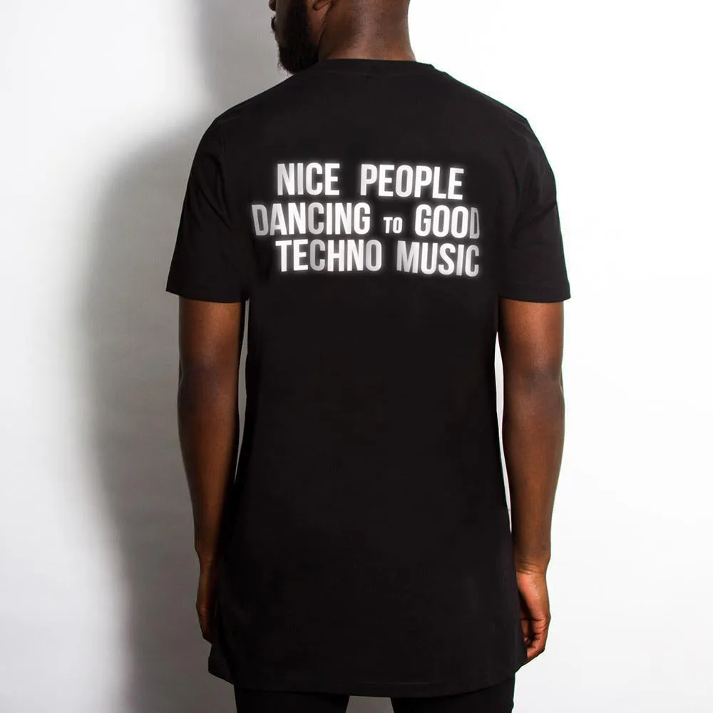 Reflective Peoples Techno Back Print - Tshirt - Black