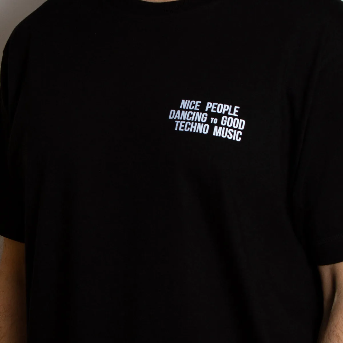 Reflective Peoples Techno Back Print - Tshirt - Black