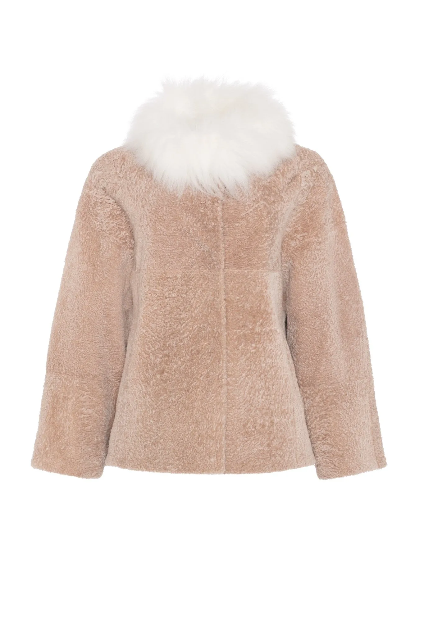 Reversible New Zealand Shearling Lamb Jacket with Select Mongolian Lamb Collar