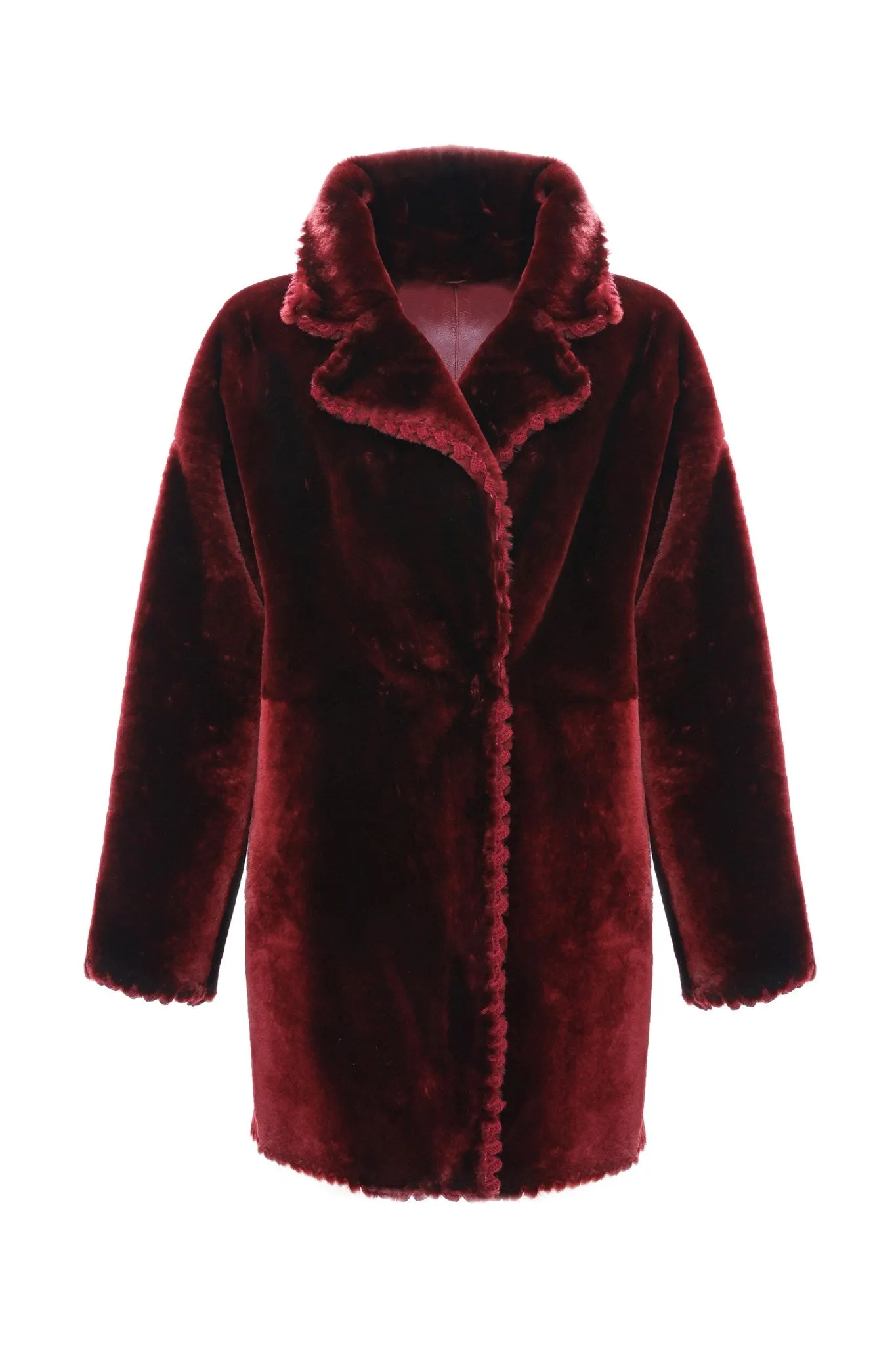 Reversible Select Shearling Lamb Jacket with Embroiderd Trim