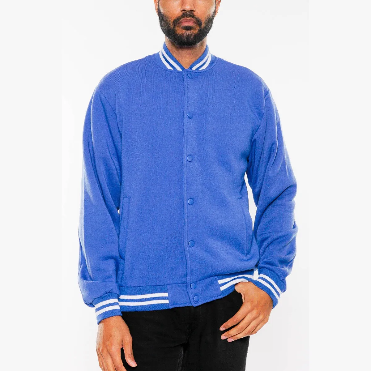 Royal Blue Varsity Fleece Jacket