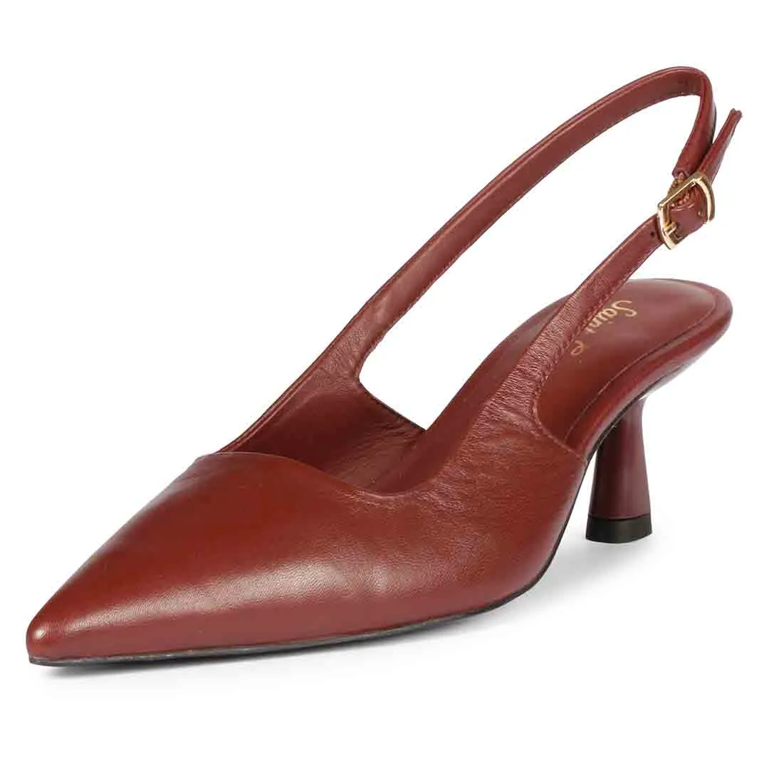 Saint Cynara Merlot Sling Back Kitten Heel Pumps