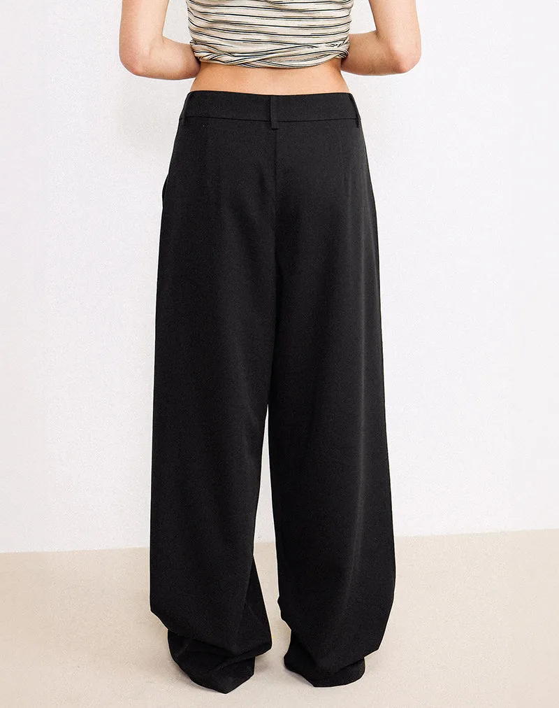 Sakira Oversized Wide Leg Trousers in Black