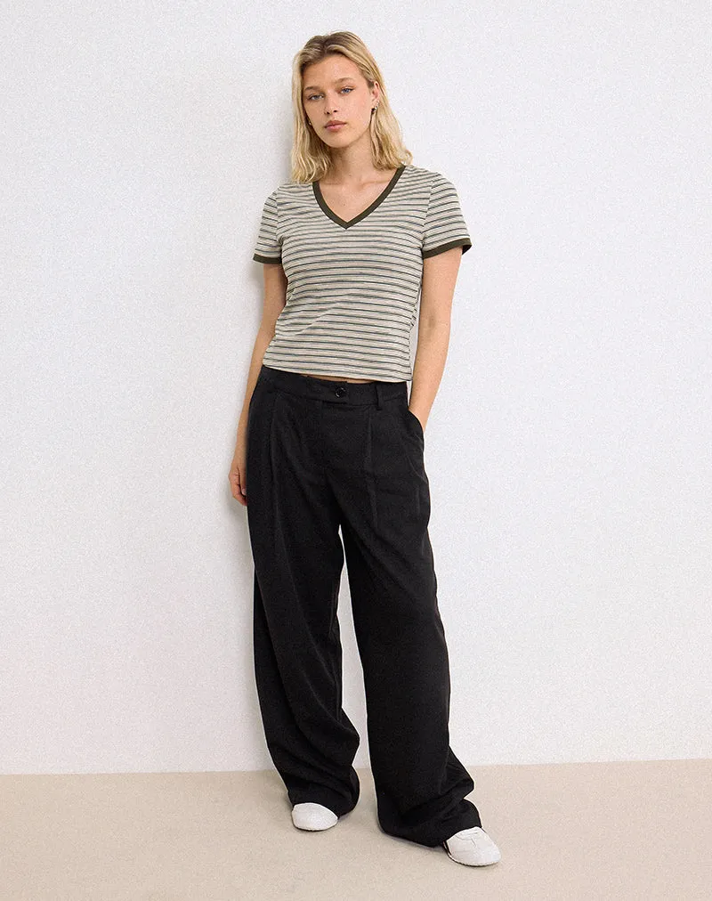 Sakira Oversized Wide Leg Trousers in Black