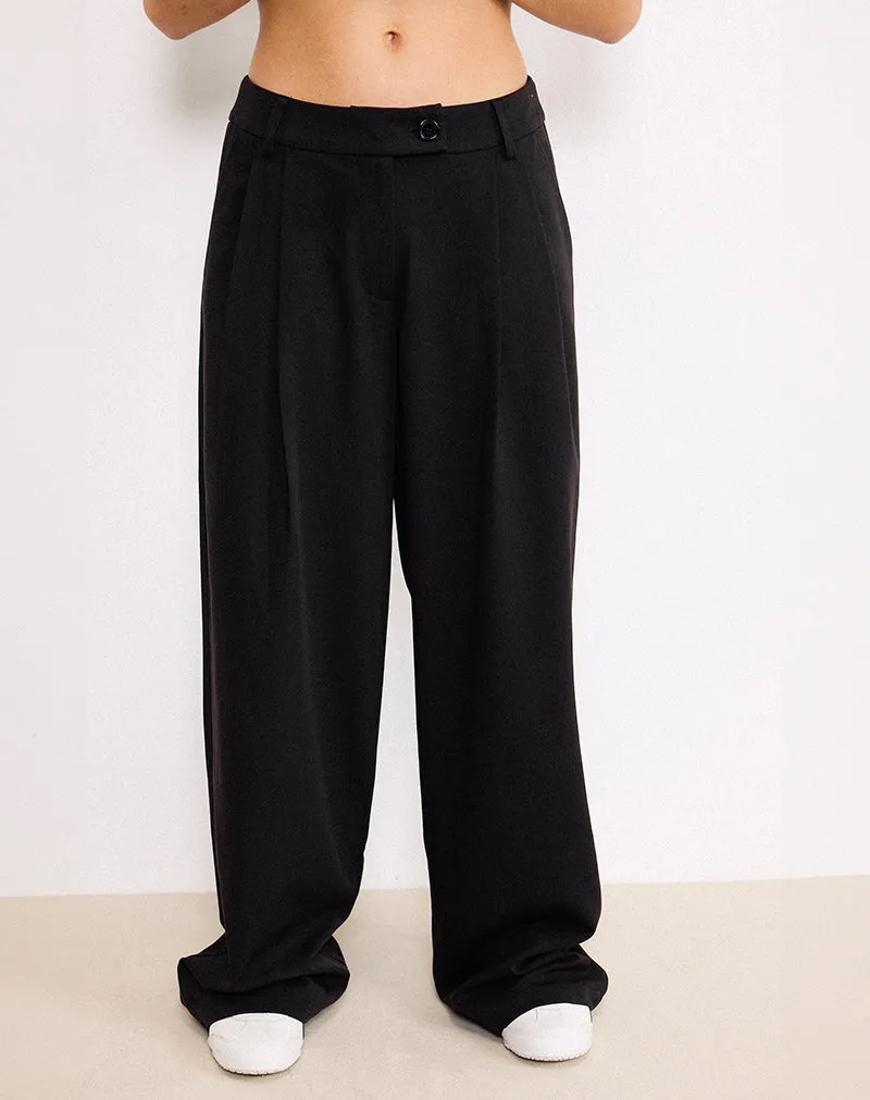 Sakira Oversized Wide Leg Trousers in Black