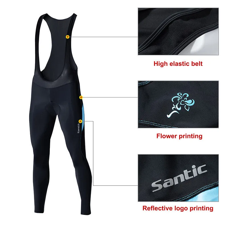 Santic Cloud Funny Blue Women Padded Cycling Bib Pants