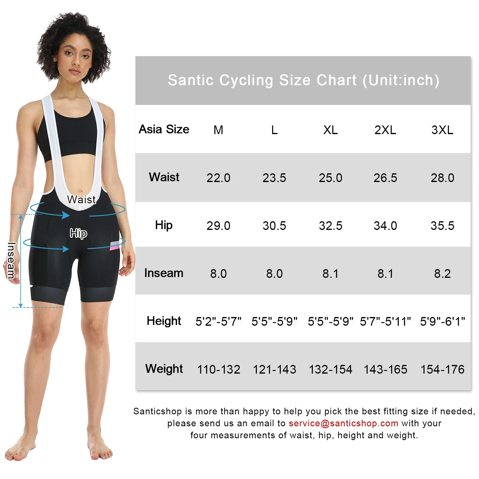 Santic Cloud Moon Women's Cycling Bib Shorts 4D Padded