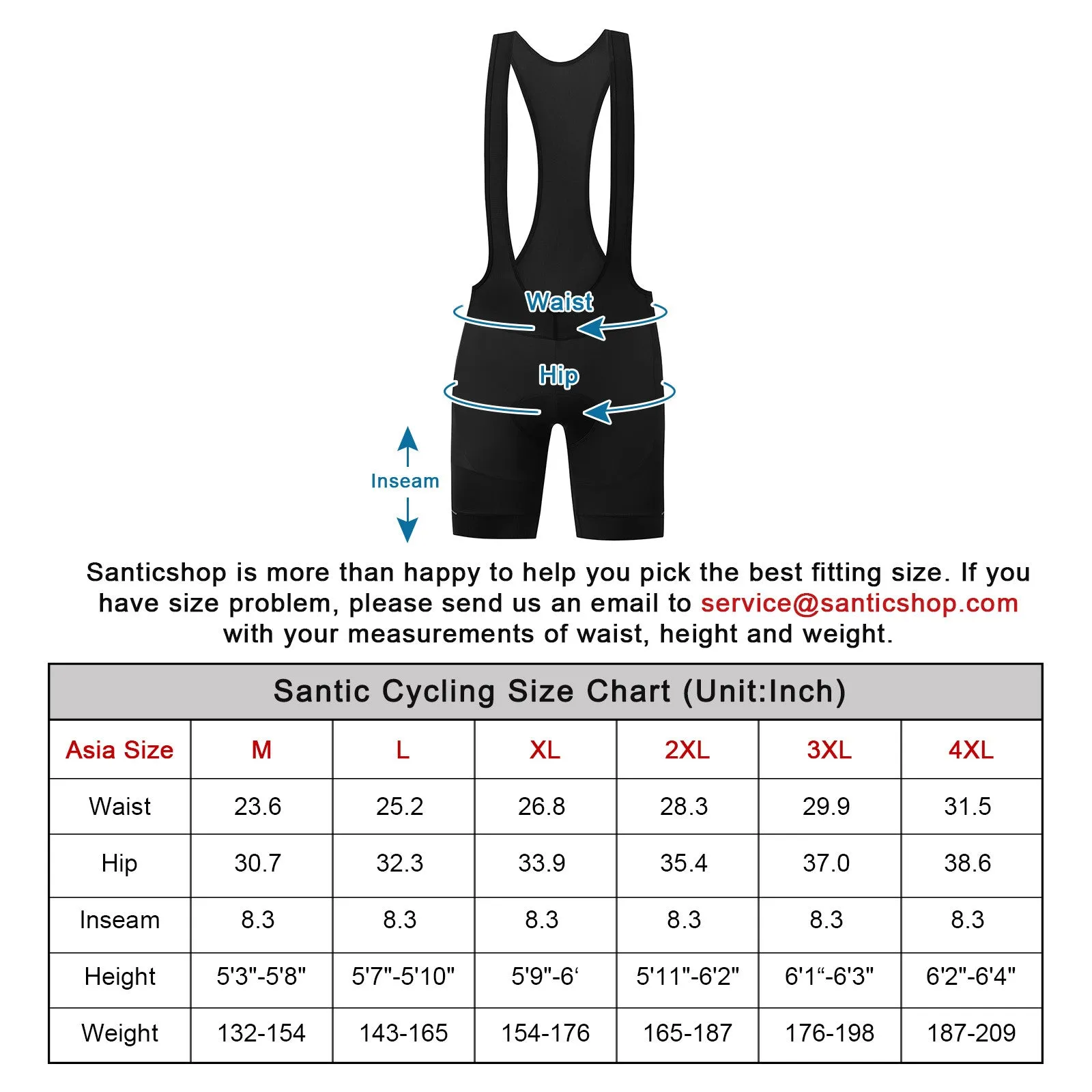 Santic Cycling Bib Shorts Men Padded With Pocket Black