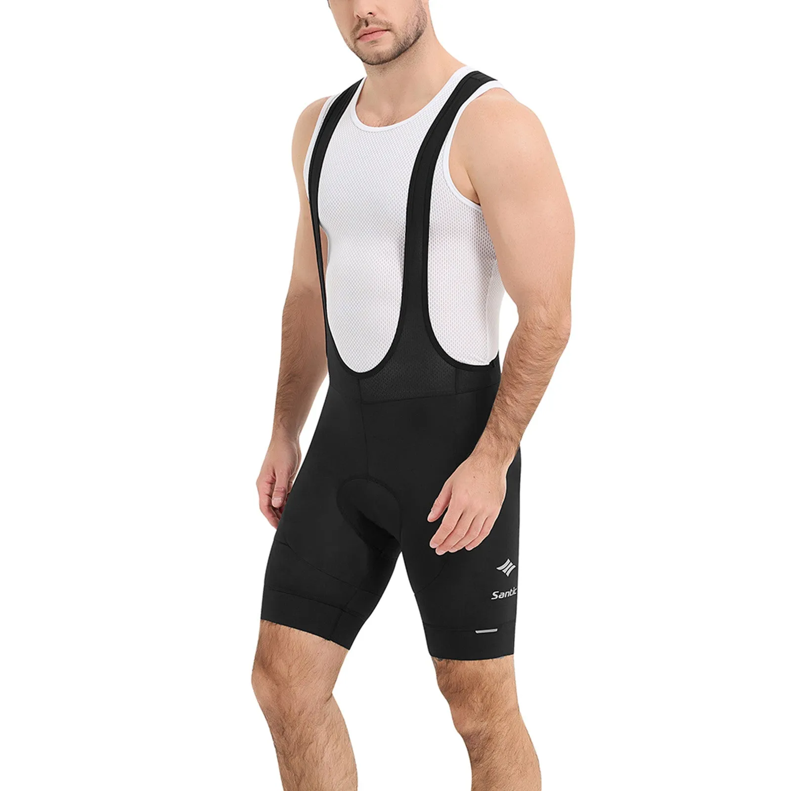 Santic Cycling Bib Shorts Men Padded With Pocket Black