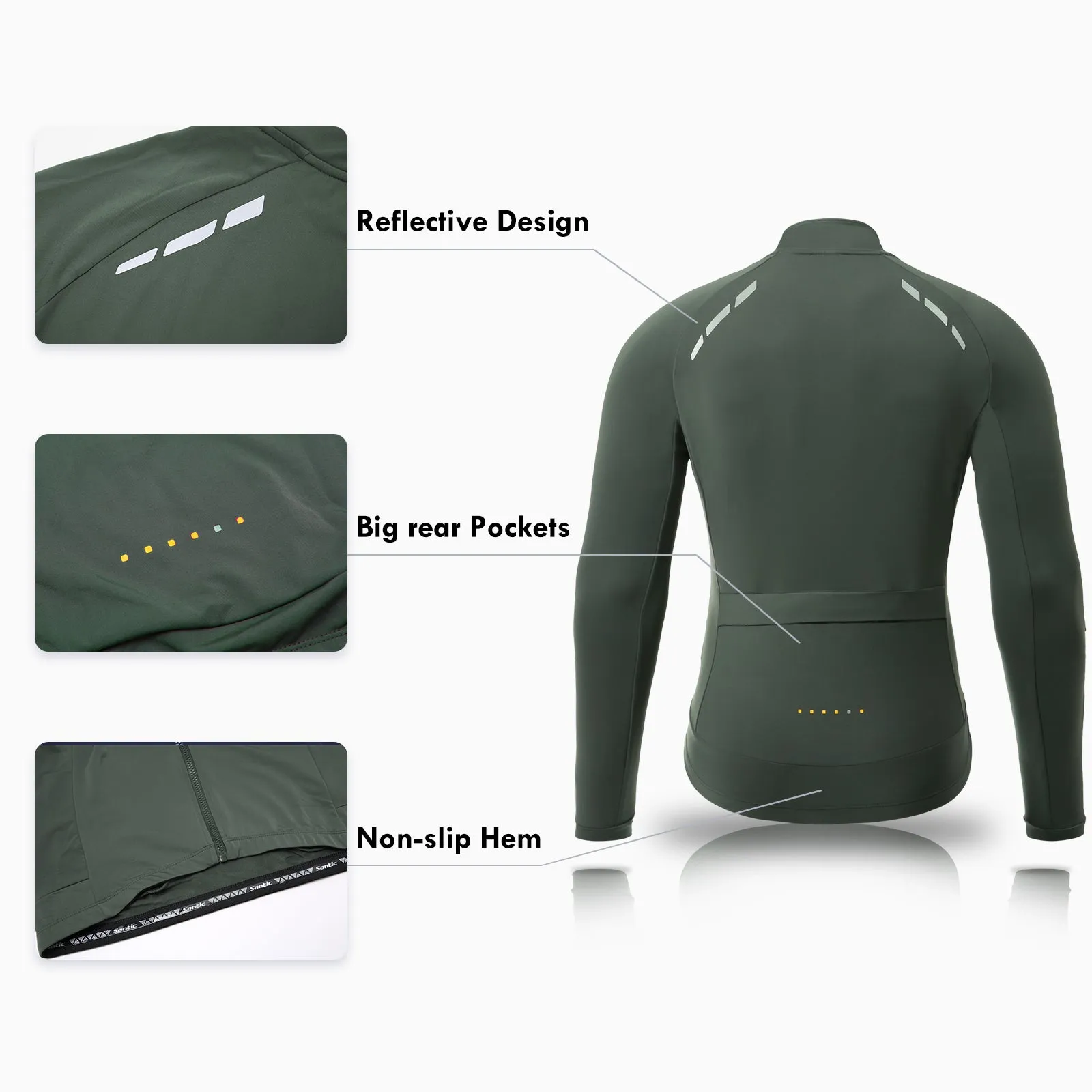 Santic Jiabaily ⅡGreen Men Cycling Jersey Long Sleeve