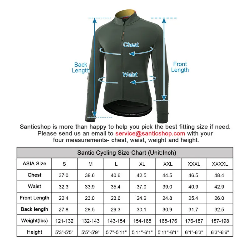 Santic Jiabaily ⅡGreen Men Cycling Jersey Long Sleeve