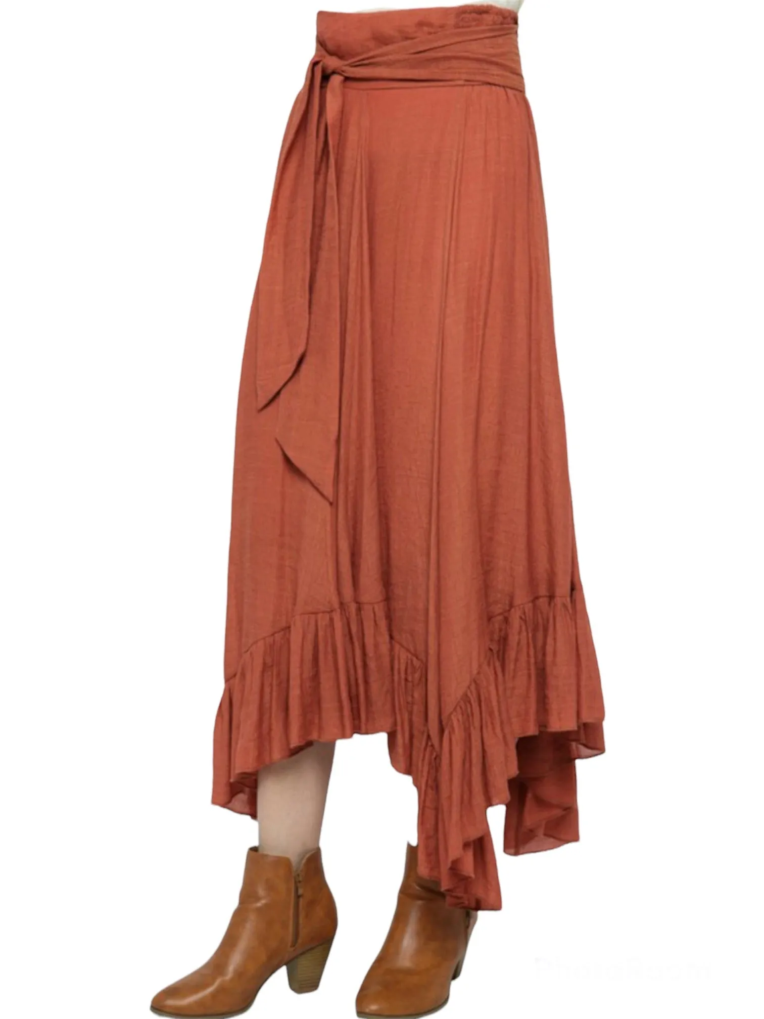 Scarlett’s Fluttery Flowy Maxi Skirt- Terra Cotta