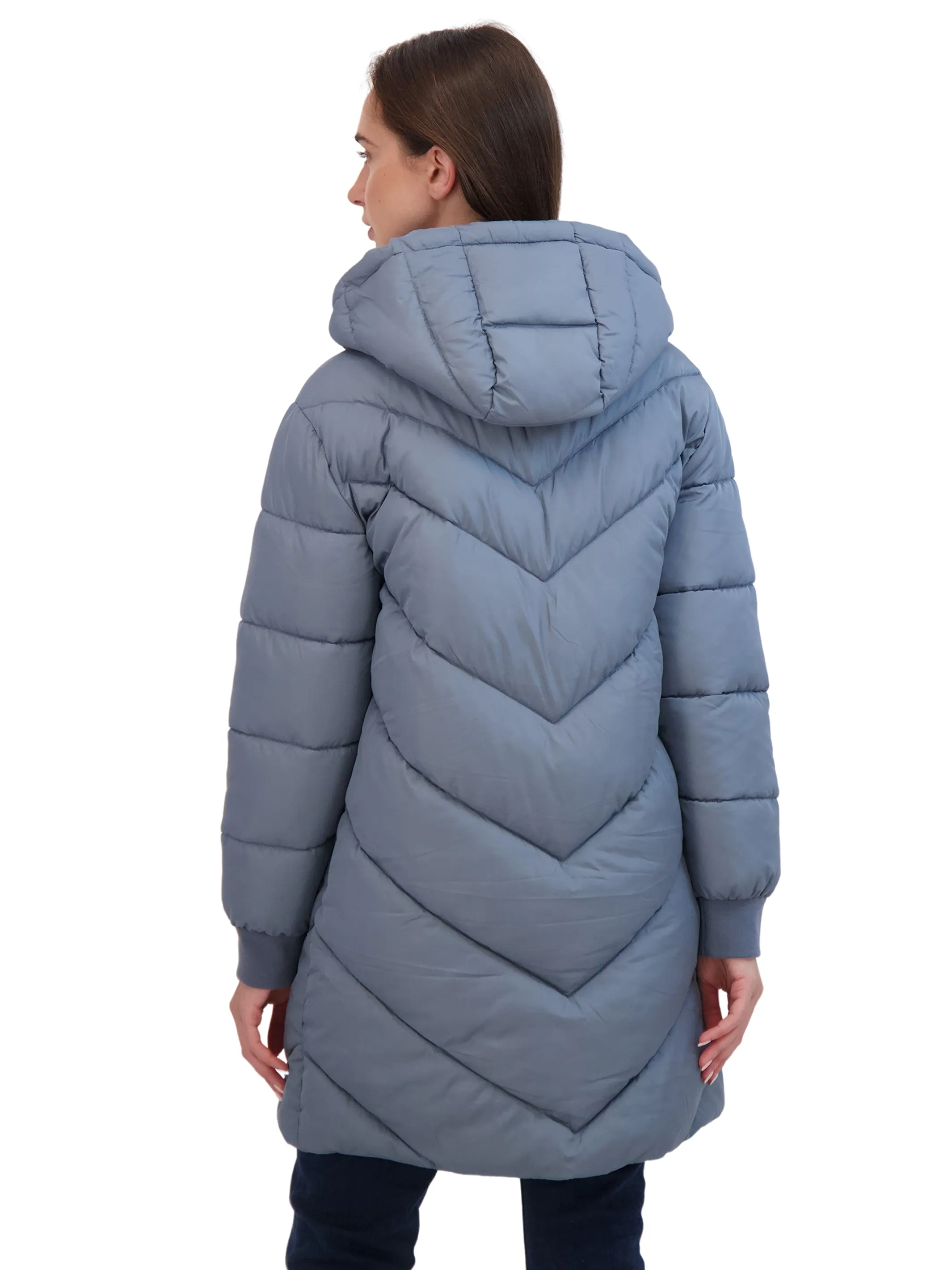 Sebby Junior's 3/4 Chevron Puffer Jacket with Hood