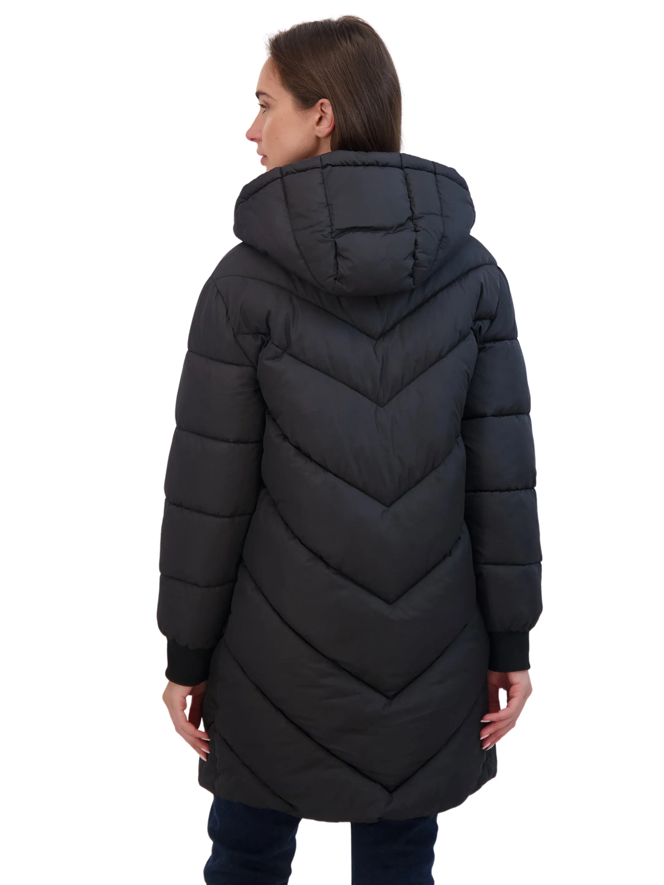 Sebby Junior's 3/4 Chevron Puffer Jacket with Hood