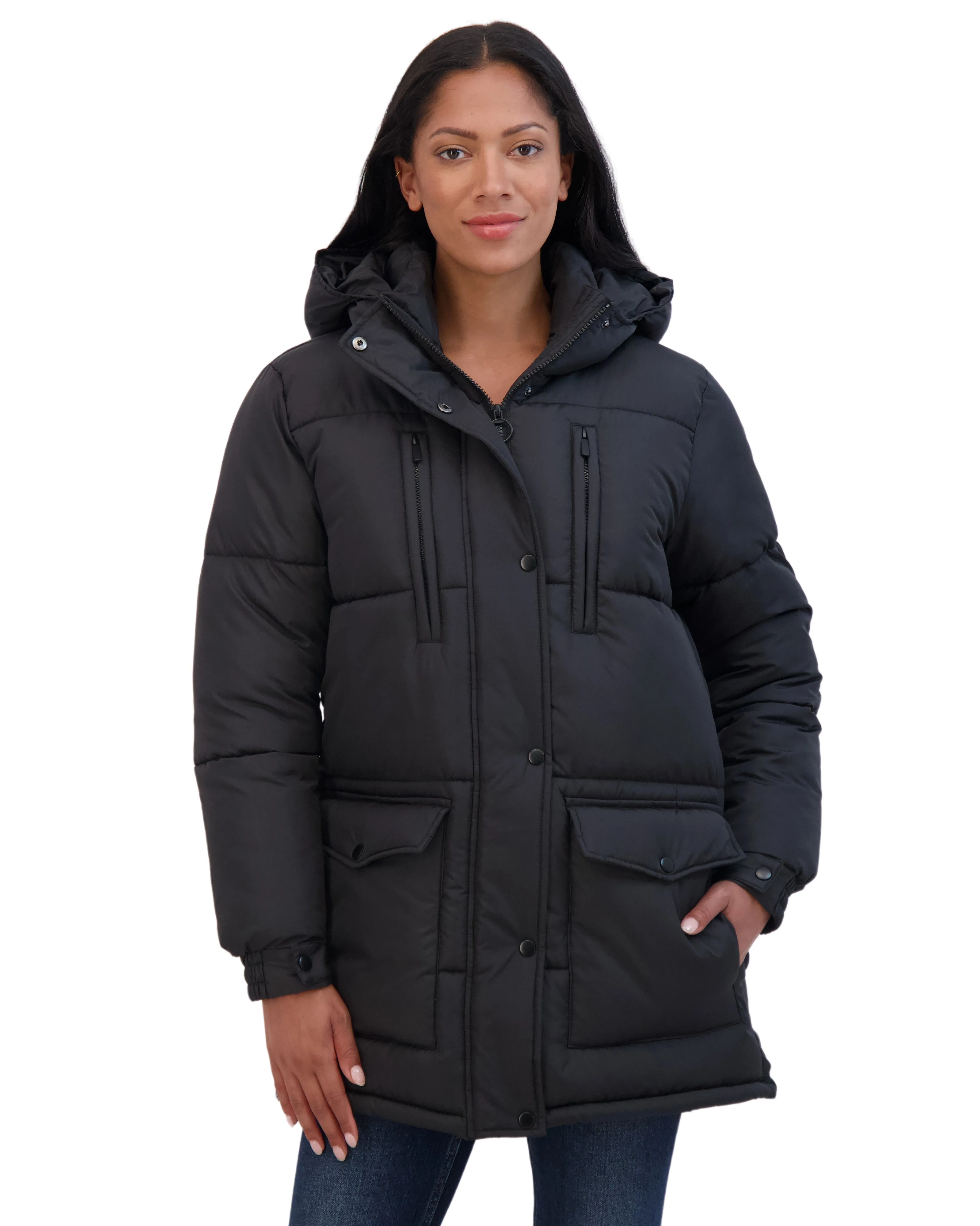 Sebby Junior's 3/4 Puffer Jacket with Hood