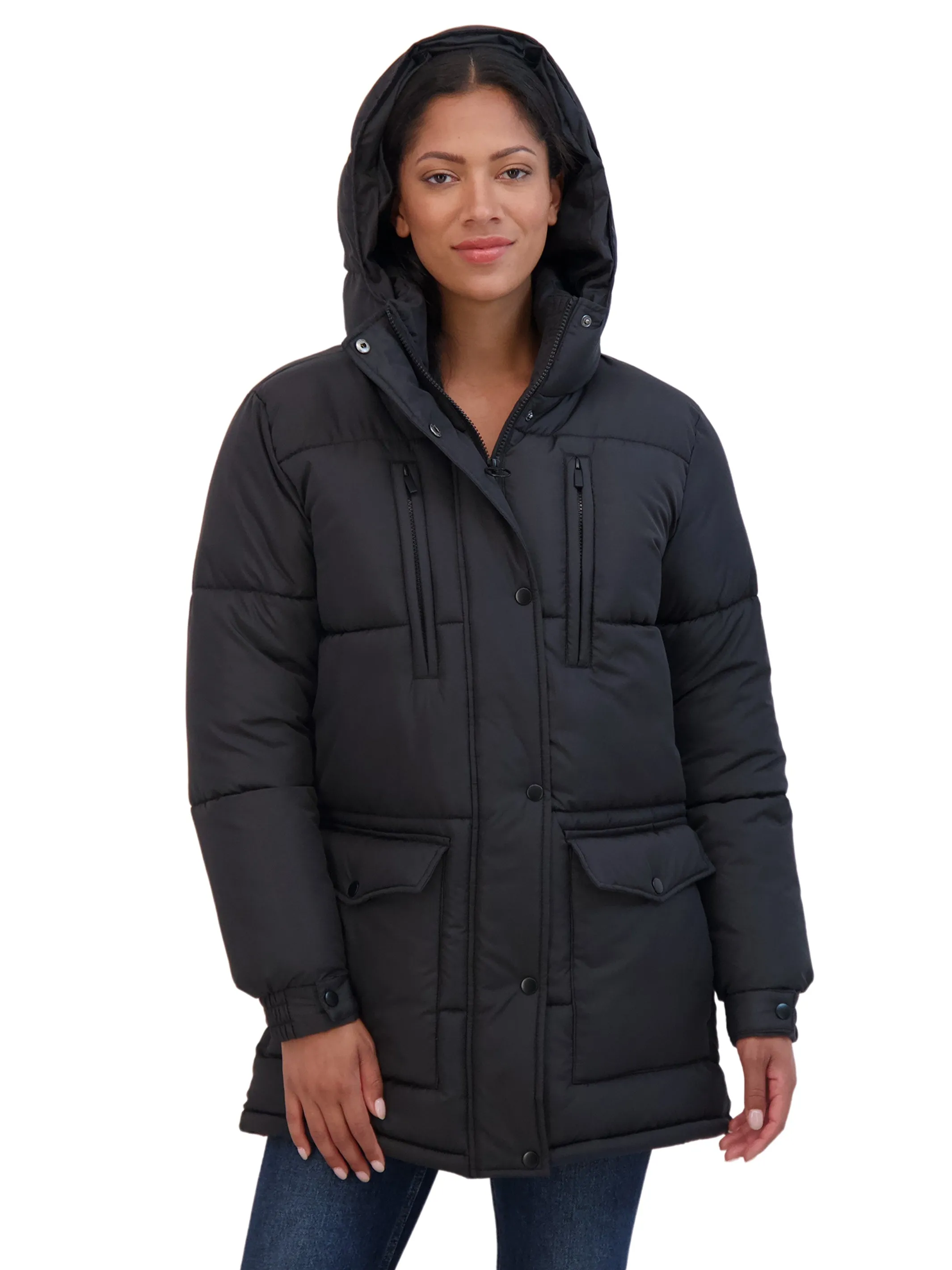 Sebby Junior's 3/4 Puffer Jacket with Hood