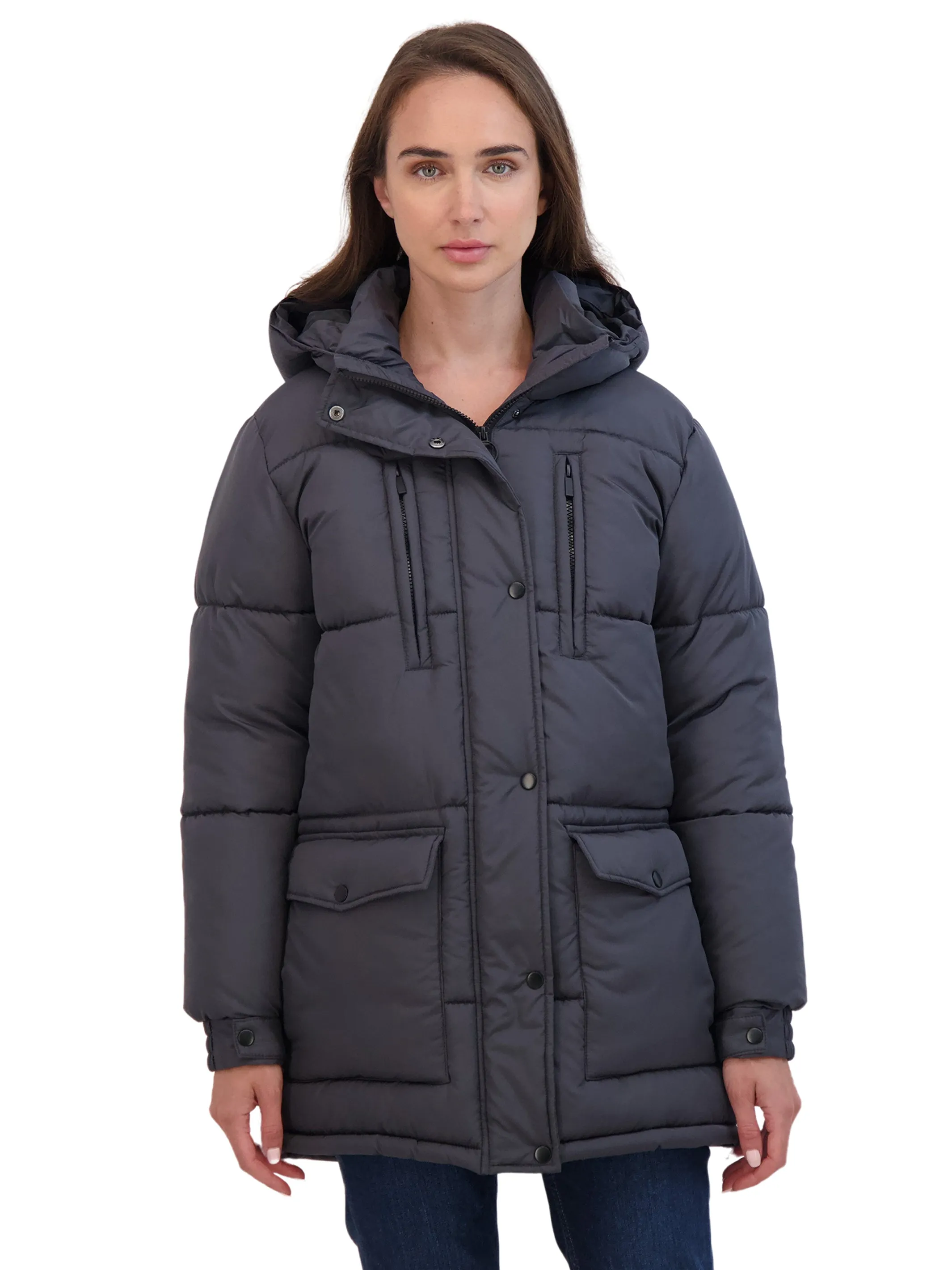 Sebby Junior's 3/4 Puffer Jacket with Hood