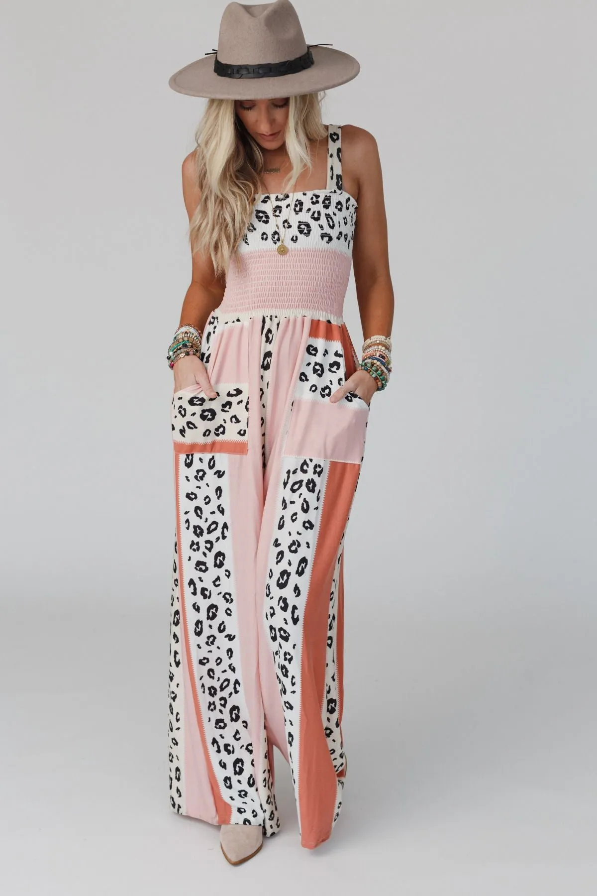 Serendipity Animal Print Jumpsuit - Coral