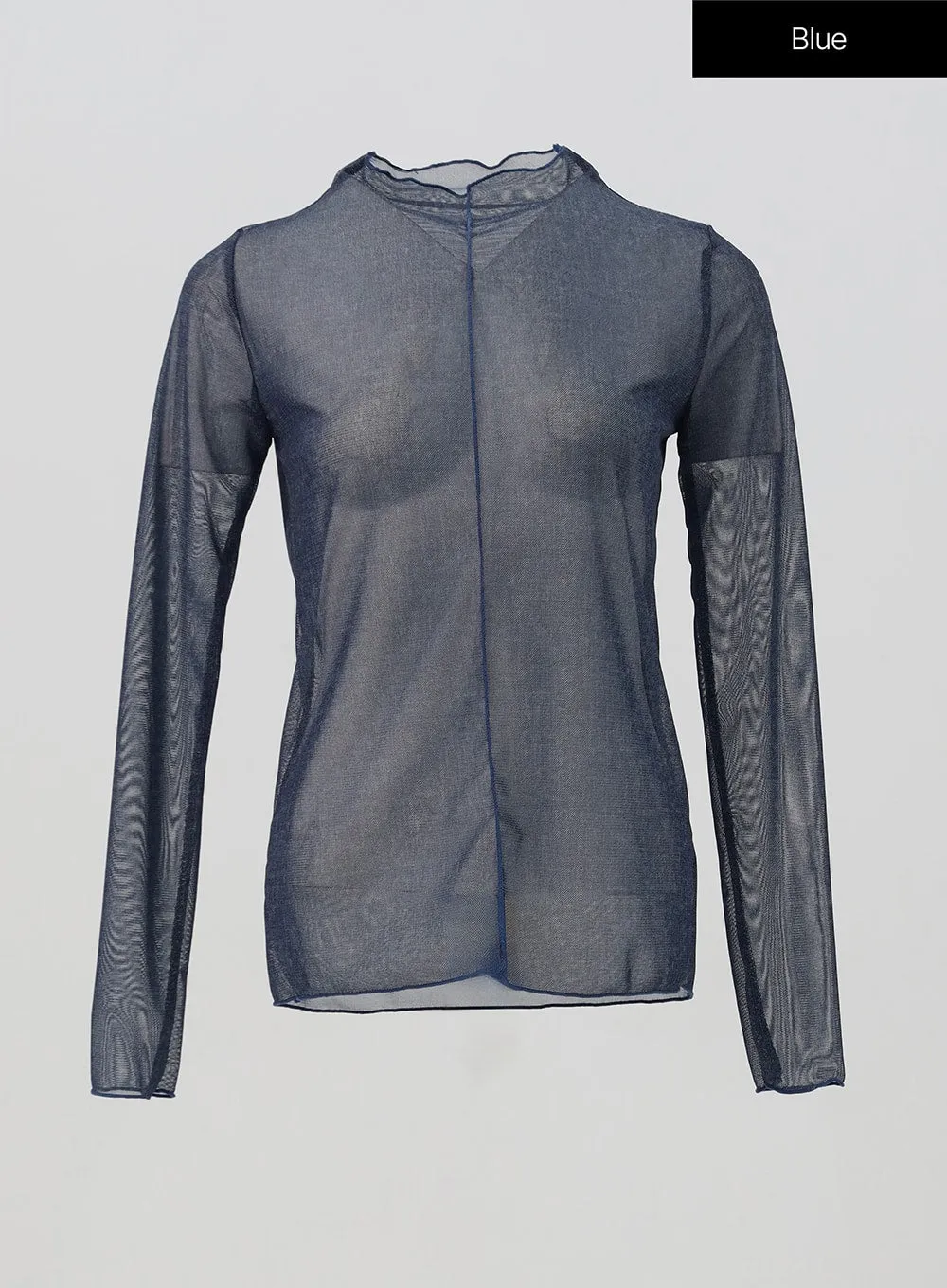 Sheer Mesh Turtle Neck Top IS327