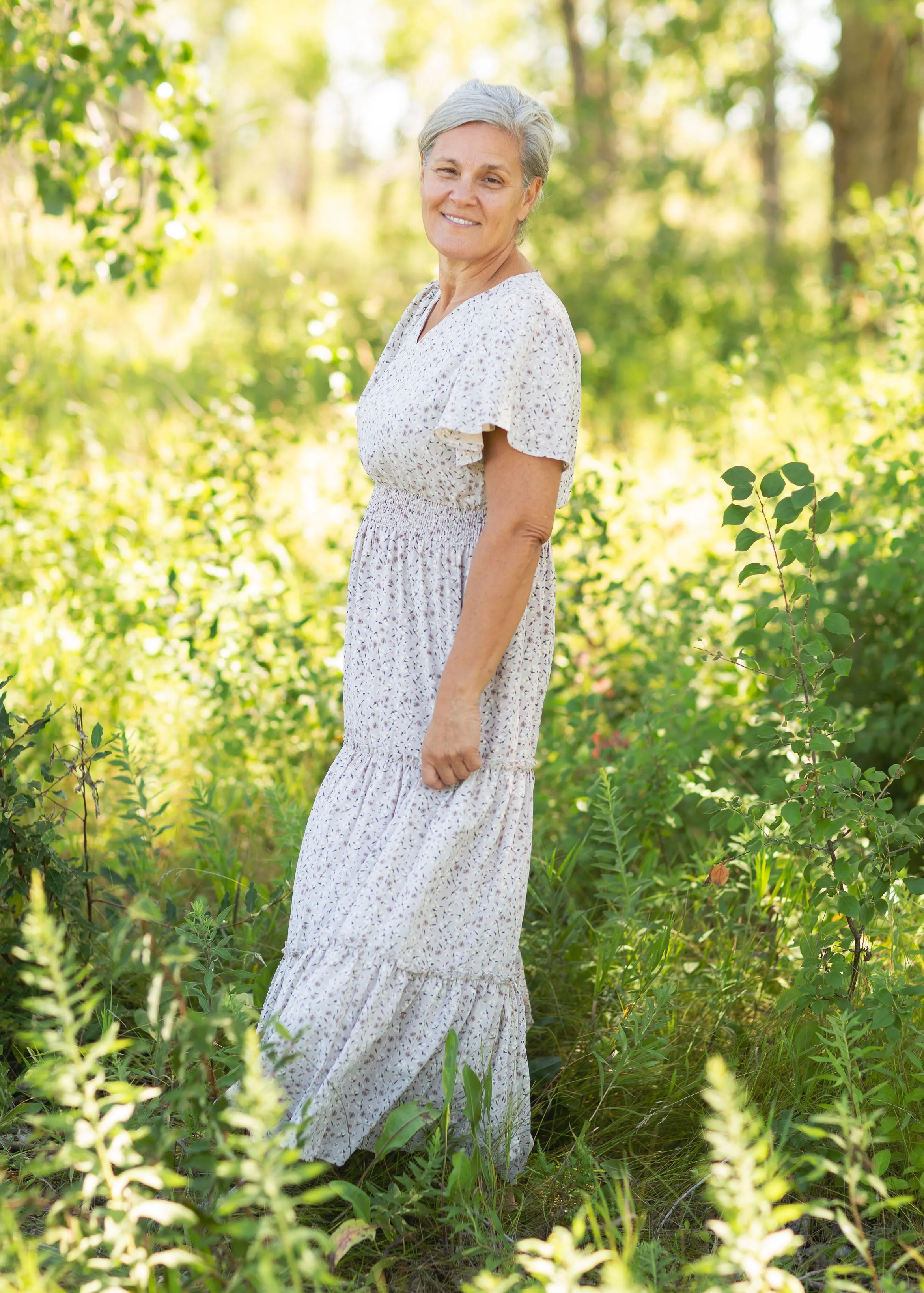 Short Sleeve V-Neck Maxi Dress - FINAL SALE