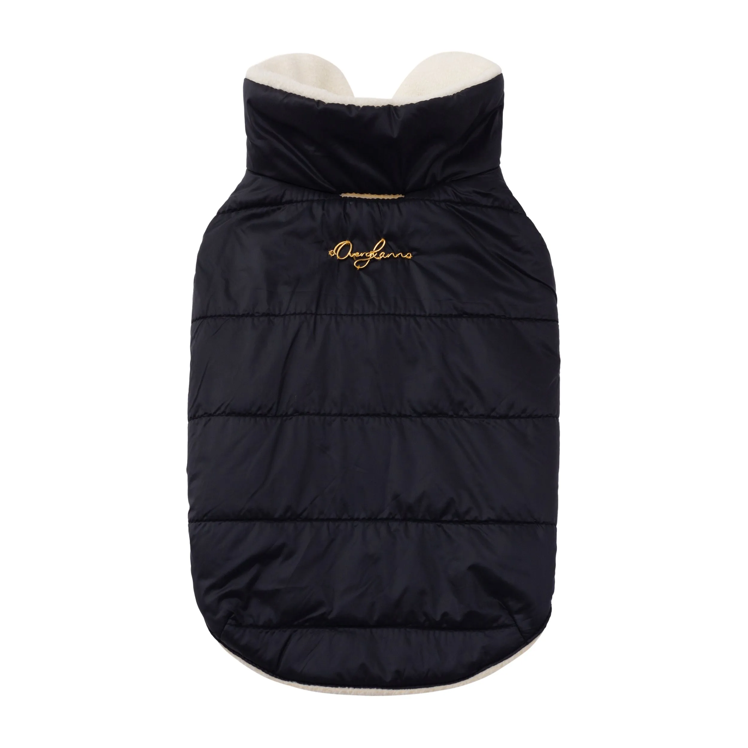 Sleeveless Puffer Jacket with Golden Logo