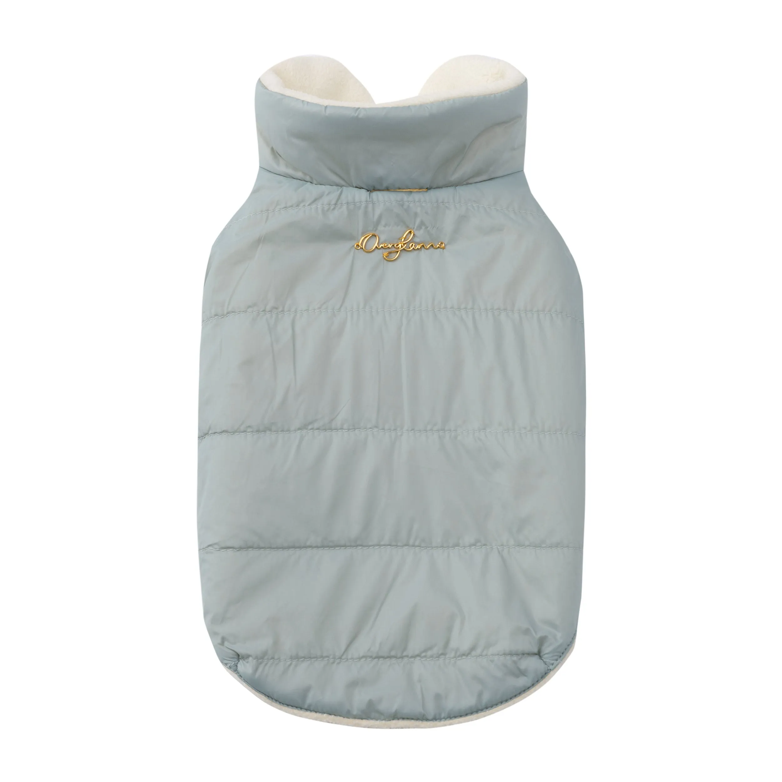 Sleeveless Puffer Jacket with Golden Logo