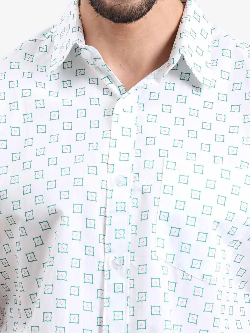 Small Square Checks Printed Half Sleeve Shirt