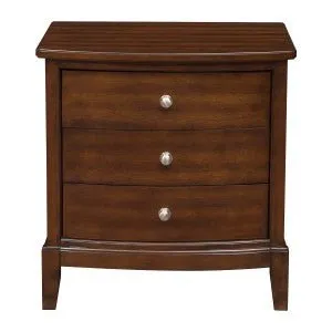 Solid wood Cherry Night Stand w/ 3 Drawers and nickel knobs