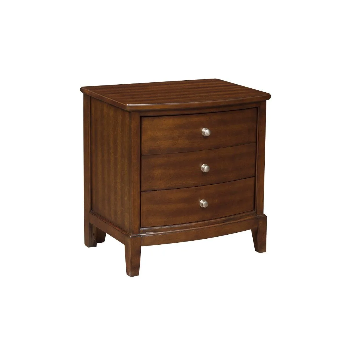 Solid wood Cherry Night Stand w/ 3 Drawers and nickel knobs