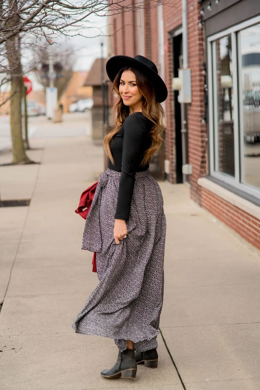 Speckled Bottom Long Sleeve Maxi