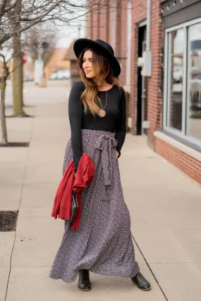 Speckled Bottom Long Sleeve Maxi