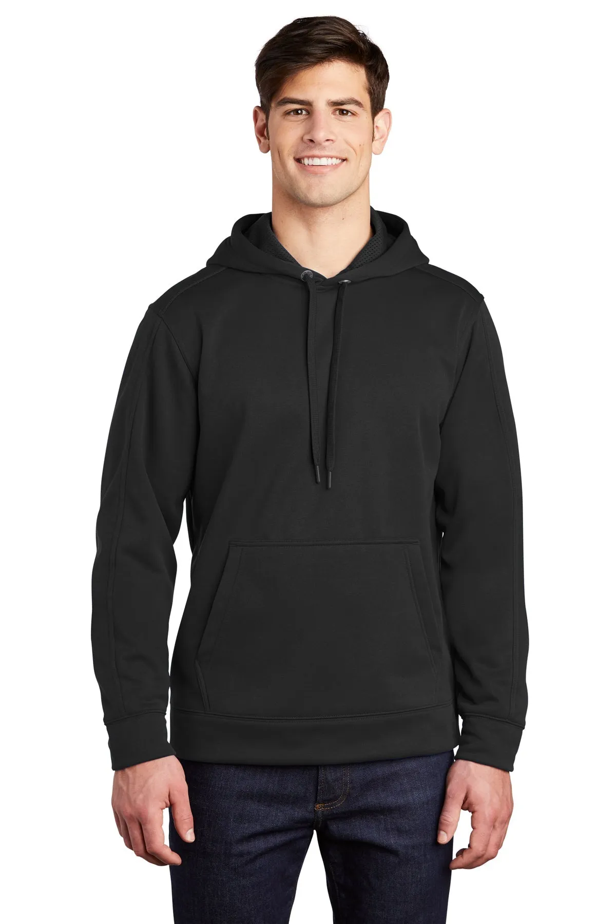 Sport-Tek Repel Fleece Branded Hooded Pullovers, Black