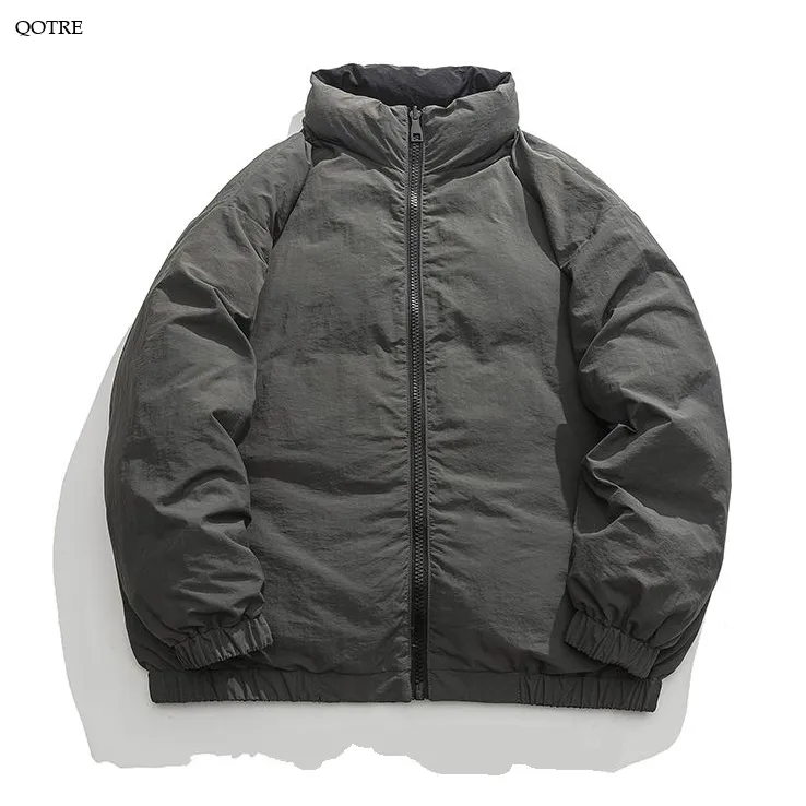 Stand-Up Collar Loose Fit Reversible Puffer Jacket