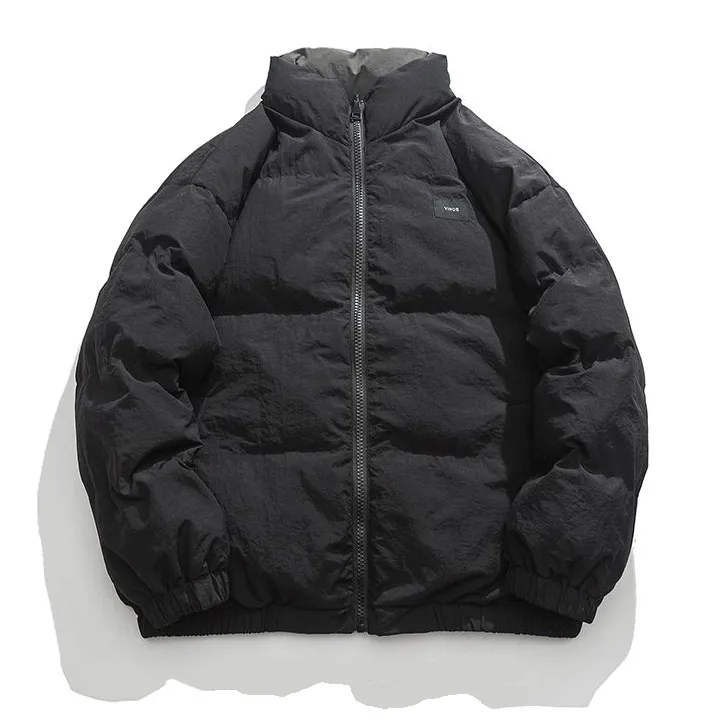 Stand-Up Collar Loose Fit Reversible Puffer Jacket