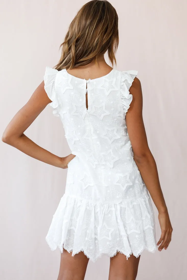 Starla Dropped Waist Shift Dress White