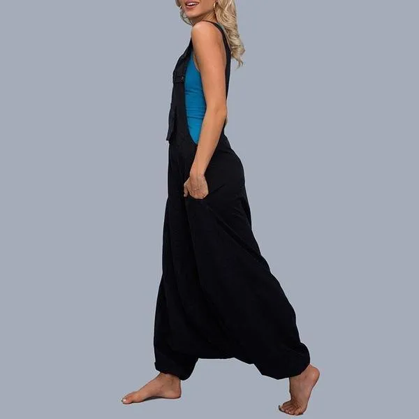 Strap Solid Color Loose Jumpsuit