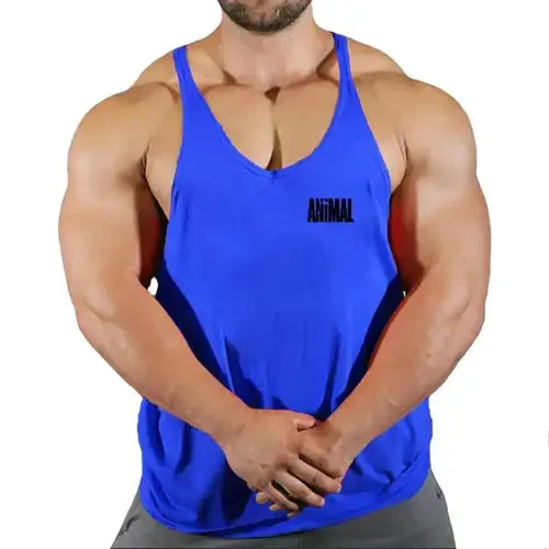 Summer Animal Gym Stringer Tank Top Men Cotton Clothing Bodybuilding