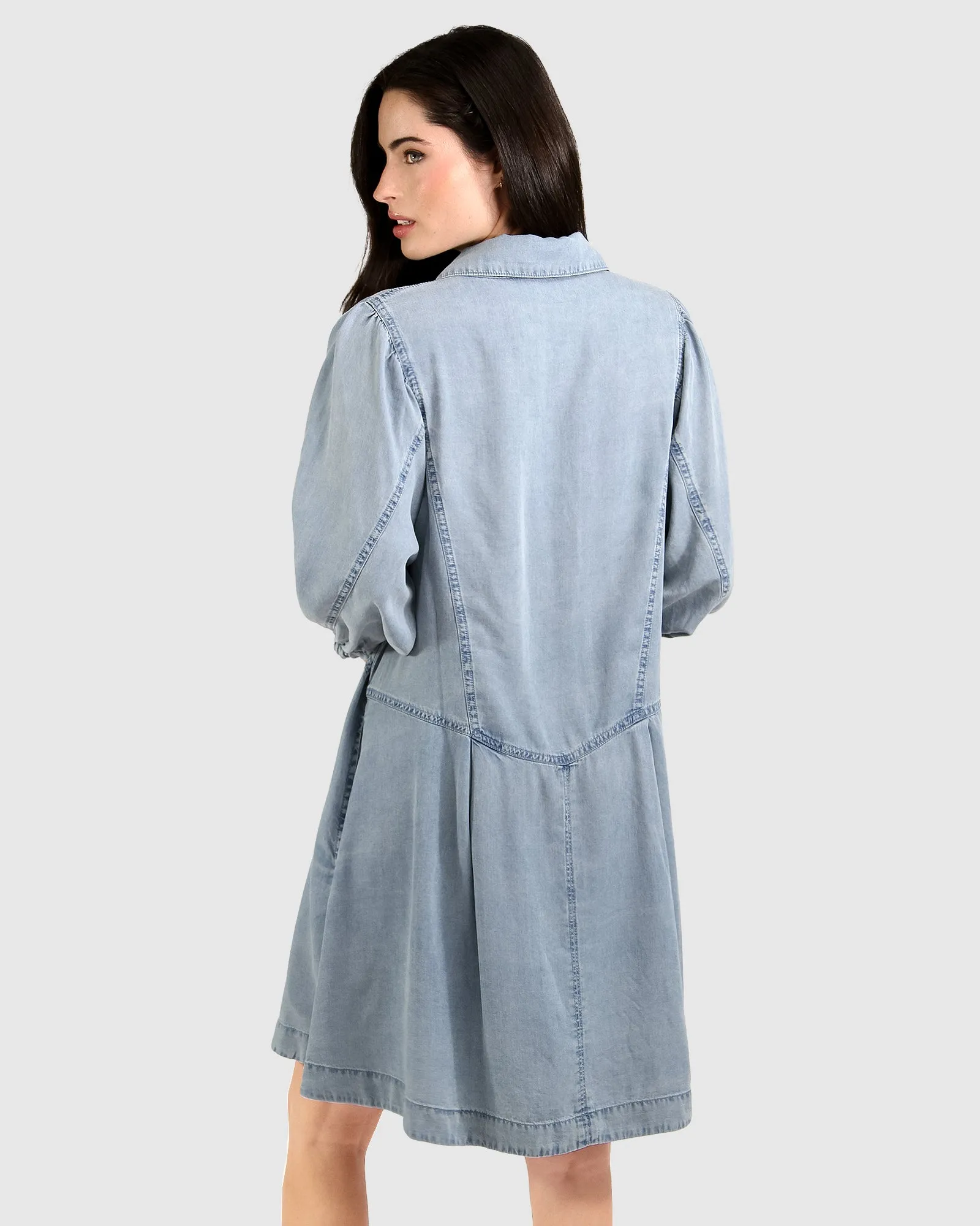 Supercut Denim Dress - Mid Denim