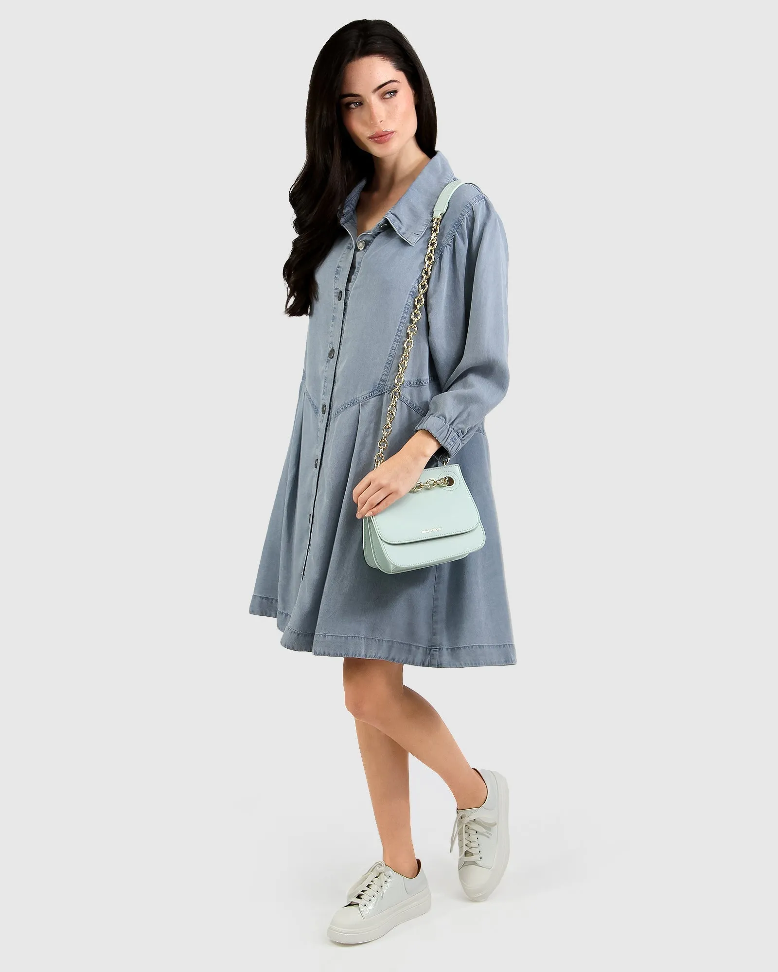 Supercut Denim Dress - Mid Denim