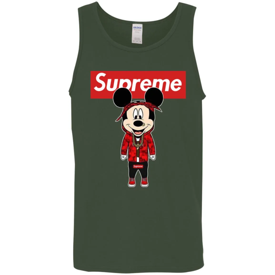 Supreme Mickey Style Fashion T-shirt Men Cotton Tank