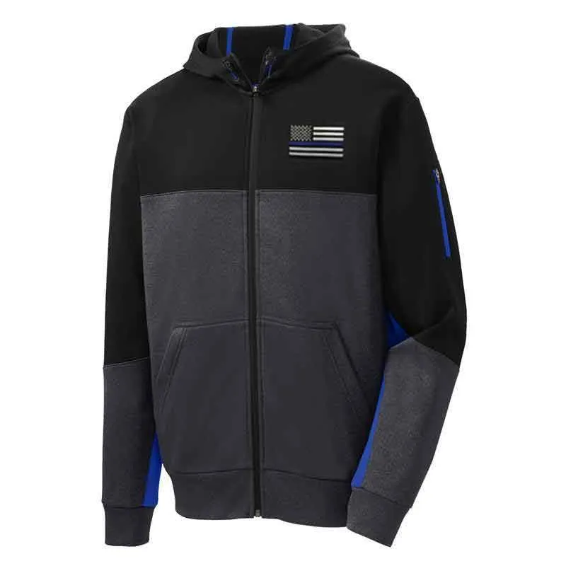 Tech Fleece Colorblock Full-Zip Hooded Jacket, Thin Blue Line USA