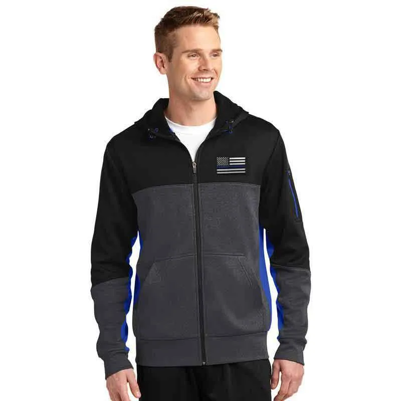 Tech Fleece Colorblock Full-Zip Hooded Jacket, Thin Blue Line USA