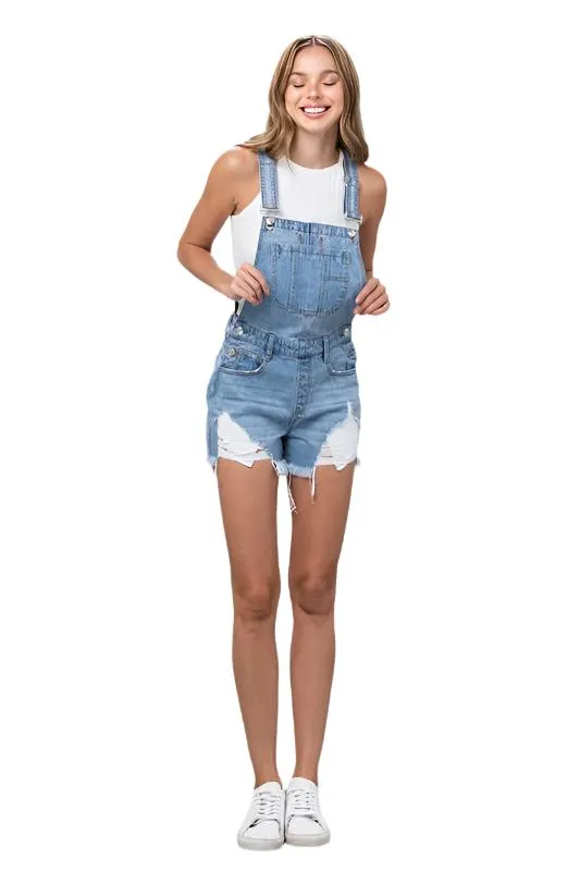 TEEK - LIGHT DENIM OVERALL SHORTS