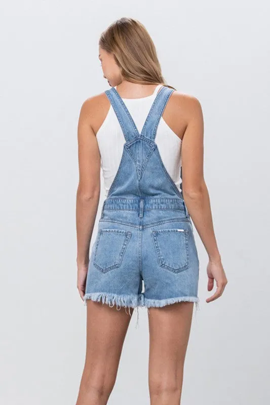 TEEK - LIGHT DENIM OVERALL SHORTS