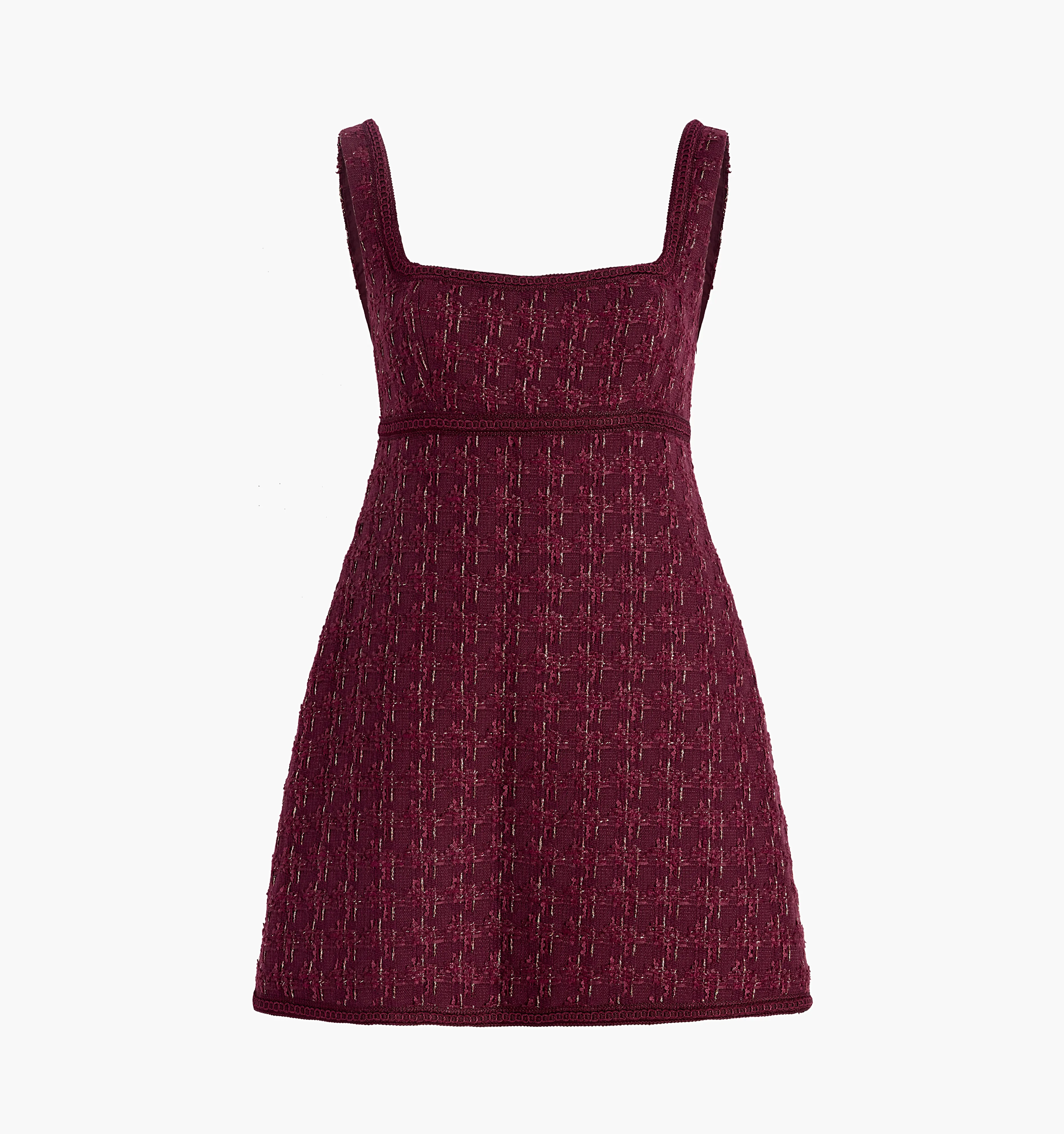 The Bennett Dress - Burgundy Tweed