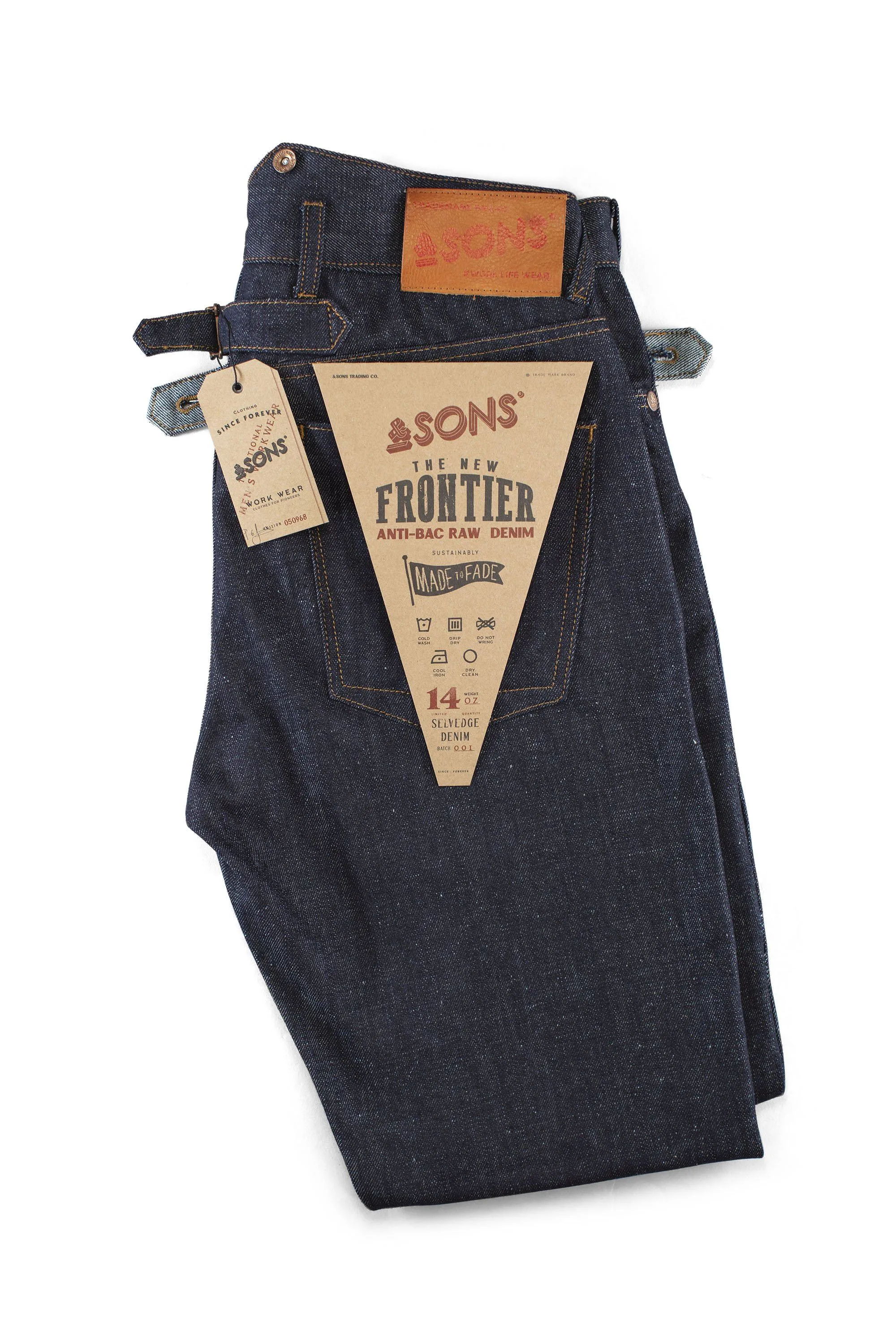 The New Frontier 14oz Selvedge Anti-bac Raw Denim Jeans