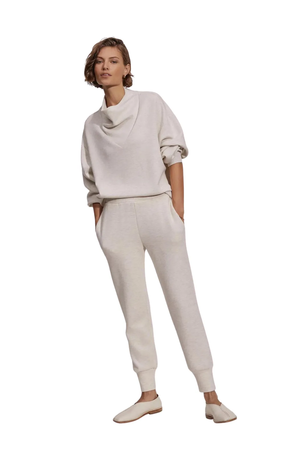 The Slim Cuff Pant 25, Ivory Marl